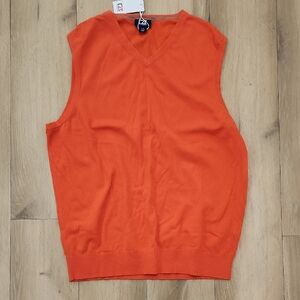 NWT Cutter & Buck Men's V-Neck Orange Sweater Vest